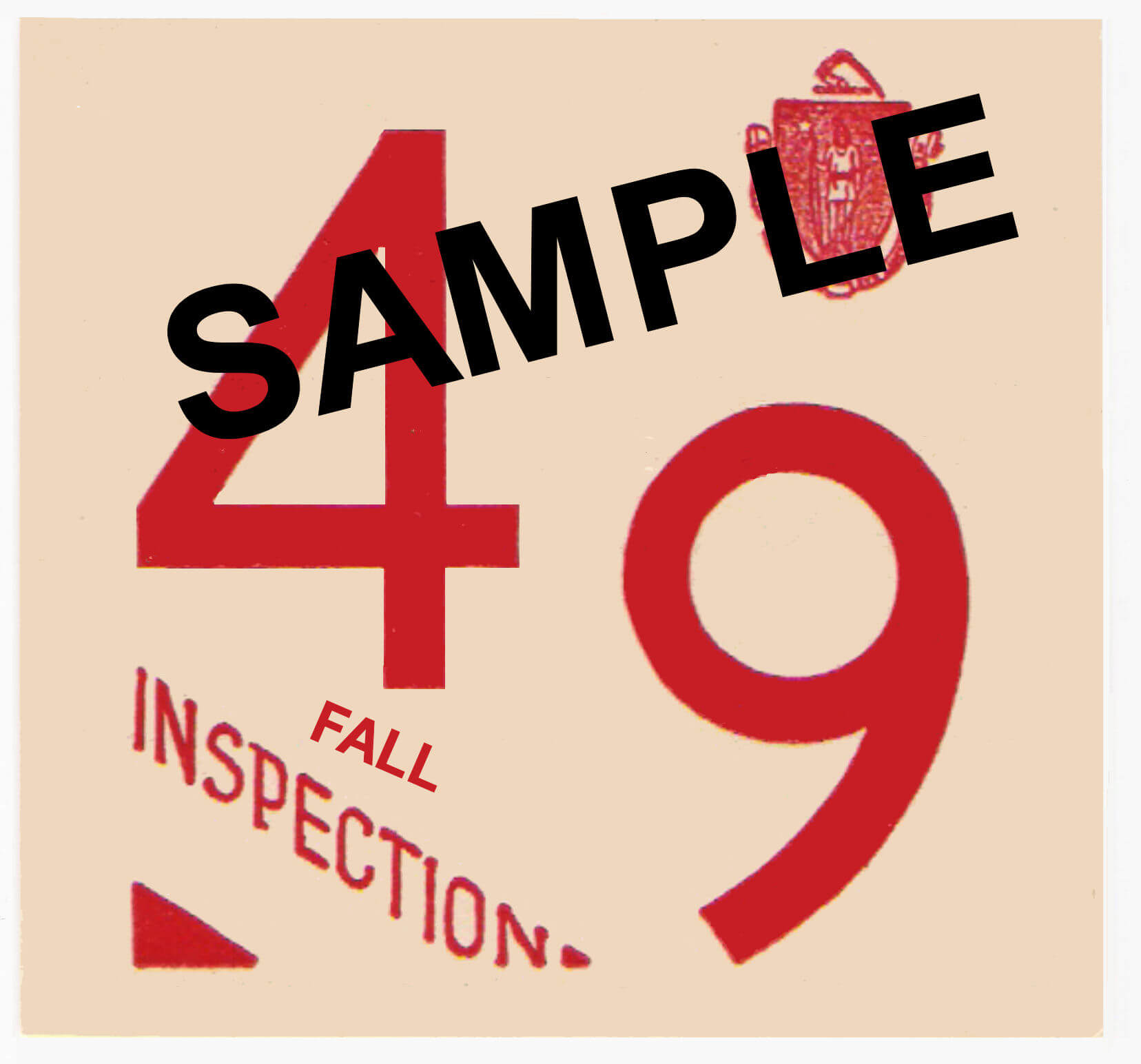 Modal Additional Images for 1949 Massachusetts FALL INSPECTION Sticker